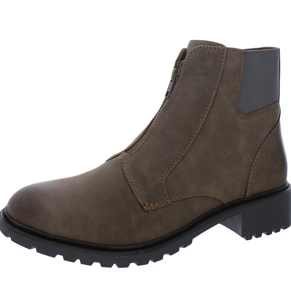 Cobb Hill Women’s Taupe/Brown Zip Center Leather Ankle Boots size 9